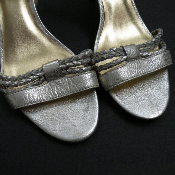 COACH-IEESHA Gold Leather Strappy Kitten Heel Sandals Open Toe 10 - Picture 3 of 7